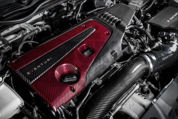 Honda Civic Type R FK2 / FK8 Carbon Fiber / Red Kevlar Engine Cover by Eventuri