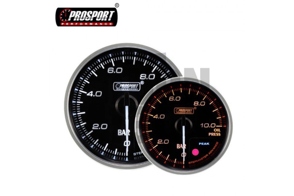60mm Red / White Oil Pressure Gauge Prosport Supreme