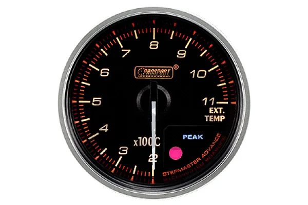 52mm Red / White Exhaust Temperature Gauge Prosport Supreme  